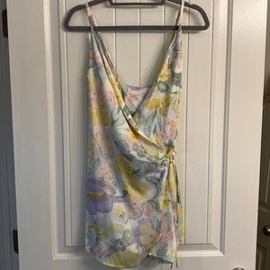 ASOS Womens Wrap Front Satin Romper In Vintage Floral Sz 12 NWT